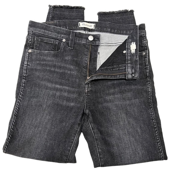 Madewell 10” High Rise Released Hem Black Wash Skinny Jeans Women’s 29 - Picture 11 of 16
